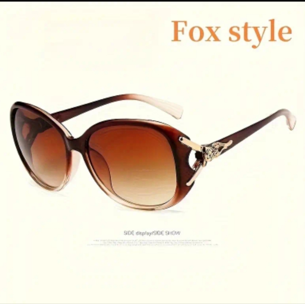 Fox Style Classy Brown Sunglasses with Gold Accents. New!
